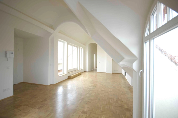 Goldschmidtstraße 29, Dachgeschosswohnung Wohnzimmer